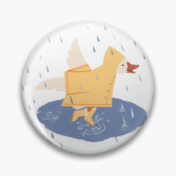 Item preview, Cute Goose Jumping in Puddle on a Rainy Day Illustration designed and sold by Živa Viviana Doria.
