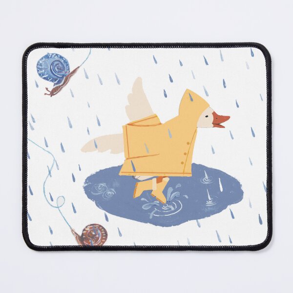 Item preview, Cute Goose Jumping in Puddle on a Rainy Day Illustration designed and sold by Živa Viviana Doria.