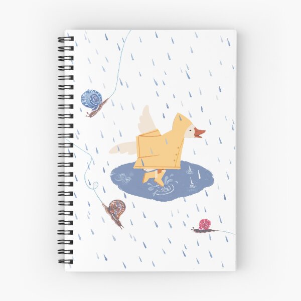 Item preview, Cute Goose Jumping in Puddle on a Rainy Day Illustration designed and sold by Živa Viviana Doria.