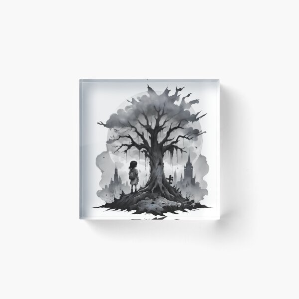 Item preview, Girl under tree looking a the big scary city designed and sold by heggis030.