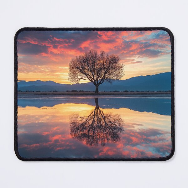 Item preview, Lonely tree in lake at sunrise - Landscape photo designed and sold by TheArtistOf2022.