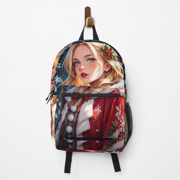 Item preview, Elegant Blonde Christmas Anime Girl designed and sold by ByteyCreatives.