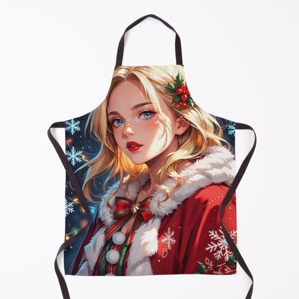 Item preview, Elegant Blonde Christmas Anime Girl designed and sold by ByteyCreatives.