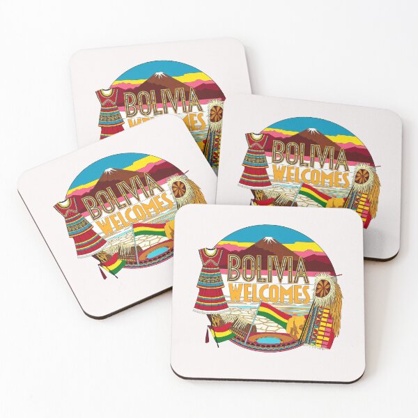 Item preview,  Bolivia Welcomes Flag Map Lake Titicaca designed and sold by AnimalsDH305.