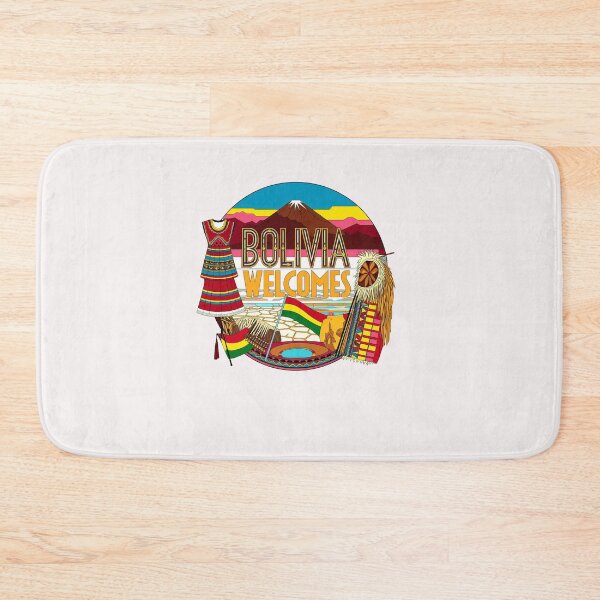 Item preview, Bolivia Welcomes Flag Map Lake Titicaca designed and sold by AnimalsDH305.