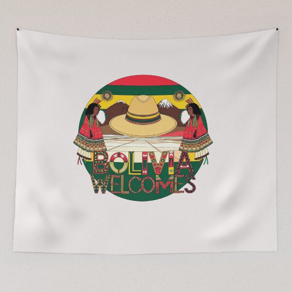 Item preview, Bolivia Welcomes Flag Map Lake Titicaca designed and sold by AnimalsDH305.