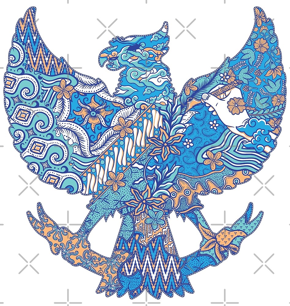  batik  indonesia in garuda silhouette by ghinan Redbubble