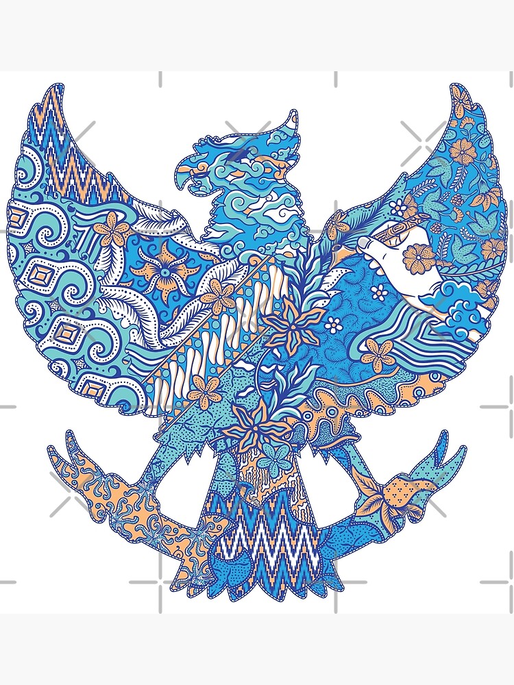 Batik Indonesia In Garuda Silhouette Greeting Card