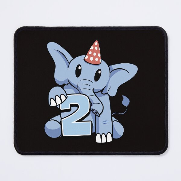 Item preview, Adorable Blue Elephant Birthday Number 2 designed and sold by DrawHandArt.