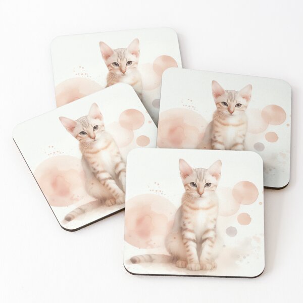 Item preview, Elegant dreamy Ocicat cat in watercolor painting designed and sold by ideandesign.