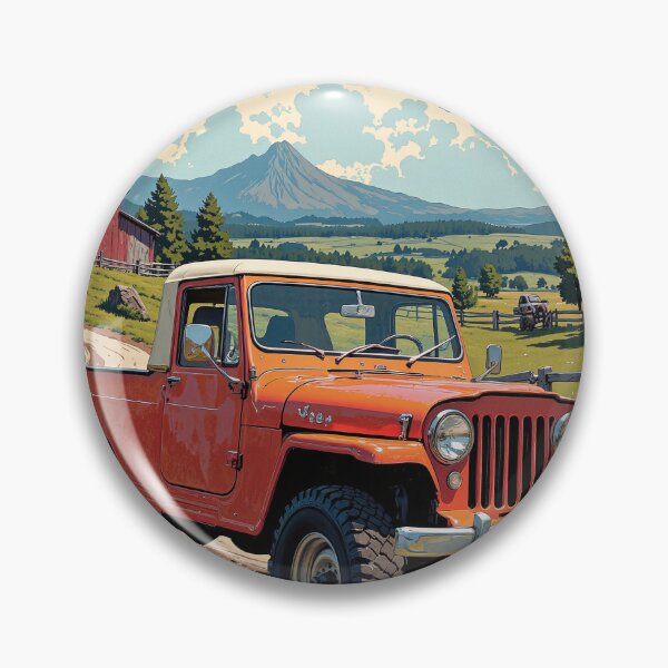 Item preview, Adventure awaits orange wagoneer at the wooden bridge designed and sold by MadeByHaresShop.