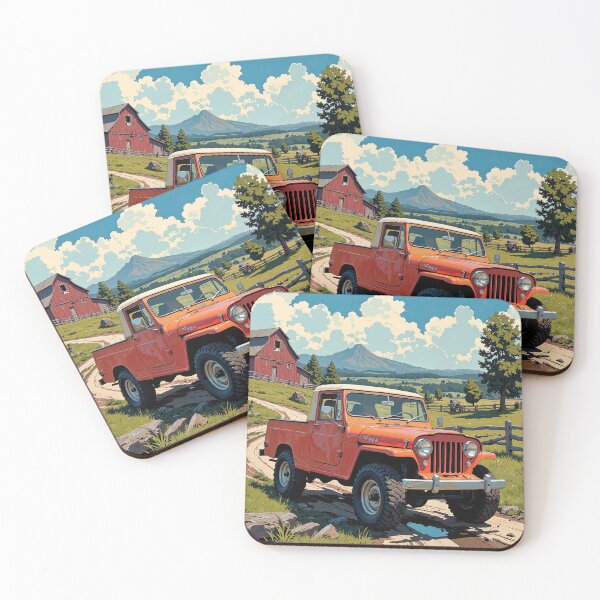 Item preview, Adventure awaits orange wagoneer at the wooden bridge designed and sold by MadeByHaresShop.