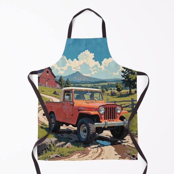 Item preview, Adventure awaits orange wagoneer at the wooden bridge designed and sold by MadeByHaresShop.