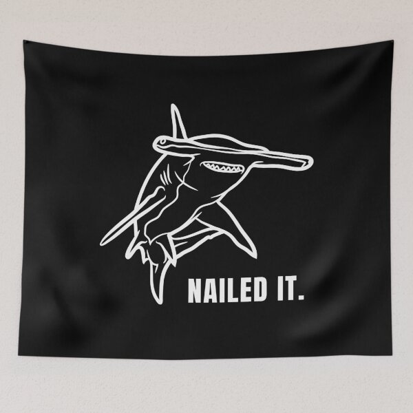 Item preview, Nailed It Hammerhead Shark Pun Humor designed and sold by FarmOfCuties.
