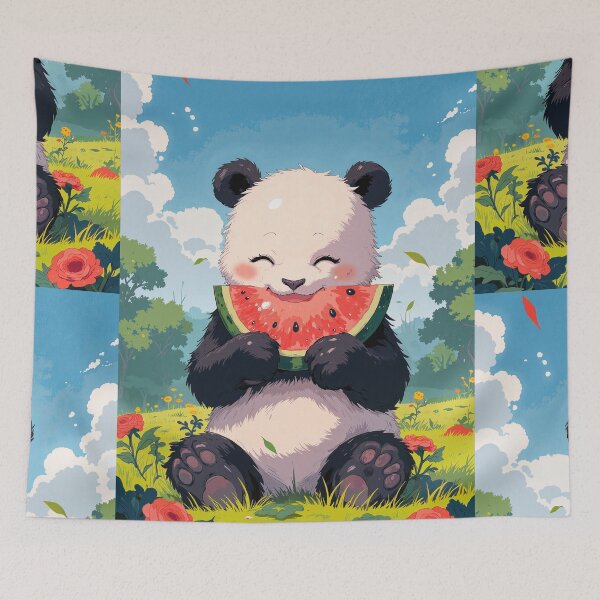 Item preview, Balanced panda amidst nature a peaceful scene of designed and sold by MadeByHaresShop.