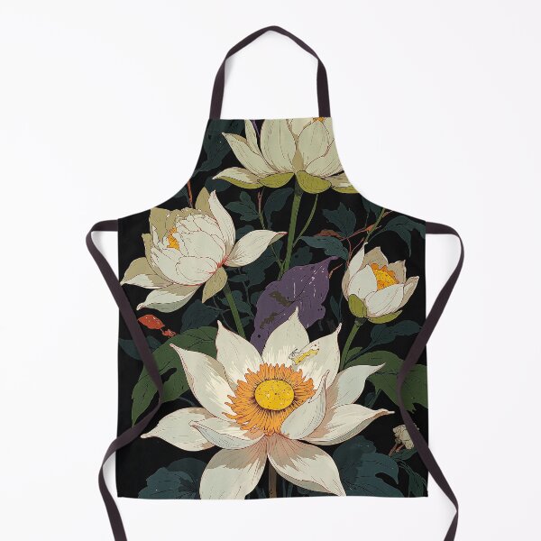 Item preview, Black backdrop with lotus blossoms green and purple designed and sold by MadeByHaresShop.