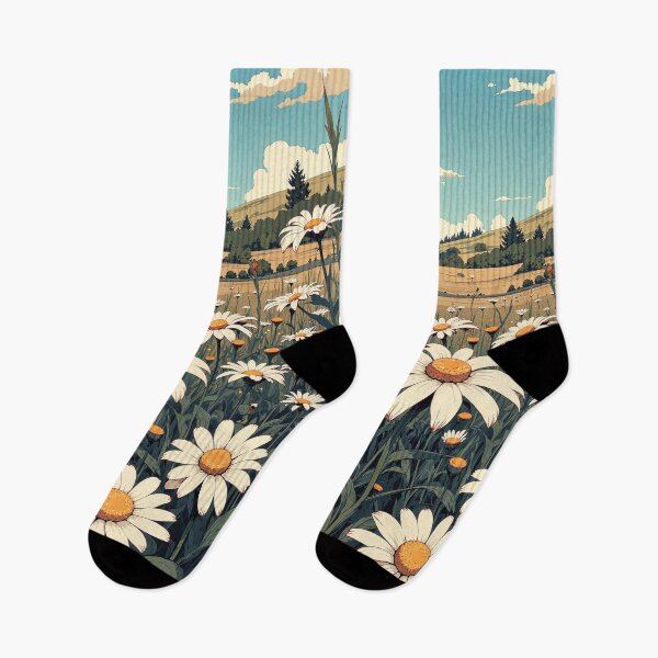 Item preview, Blossoms amidst the horizon a field of daisies designed and sold by MadeByHaresShop.