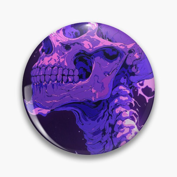 Item preview, Bone skull in dark purple with leftsided fire designed and sold by MadeByHaresShop.