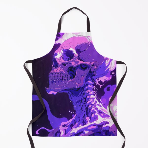 Item preview, Bone skull in dark purple with leftsided fire designed and sold by MadeByHaresShop.