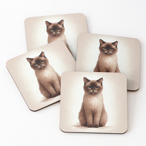Item preview, Elegant dreamy Havana Brown cat in watercolor painting designed and sold by ideandesign.