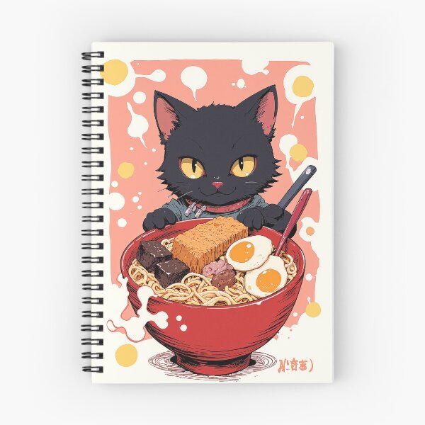 Item preview, Cat in a noodle bowl whimsical feast designed and sold by ShroomForge.