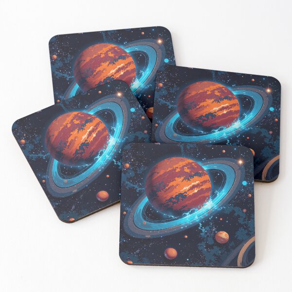Item preview, Celestial dance saturn friends in a galactic ballet designed and sold by ShroomForge.