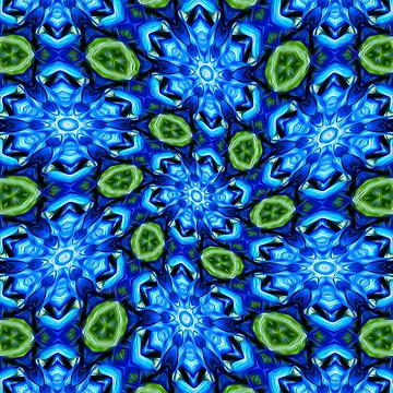 Artwork thumbnail, Abstract Blue Floral Pattern by Patternflower