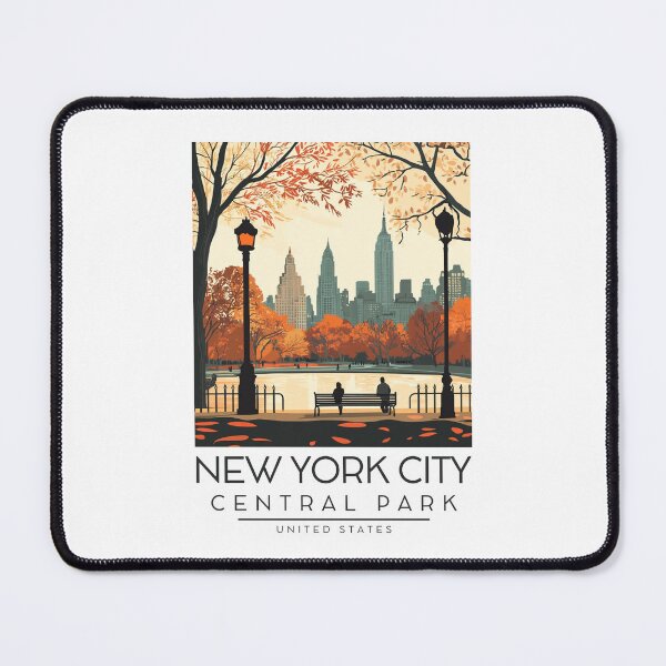 Aperçu de l'œuvre Une illustration de voyage vintage du Central Park à New York - États-Unis créée et vendue par GoodOldVintage.