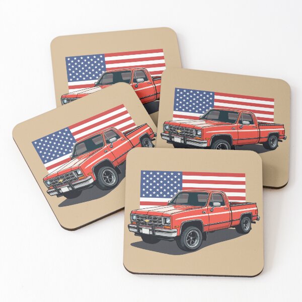 Item preview, Red Chevy Truck with American Flag designed and sold by widmore.
