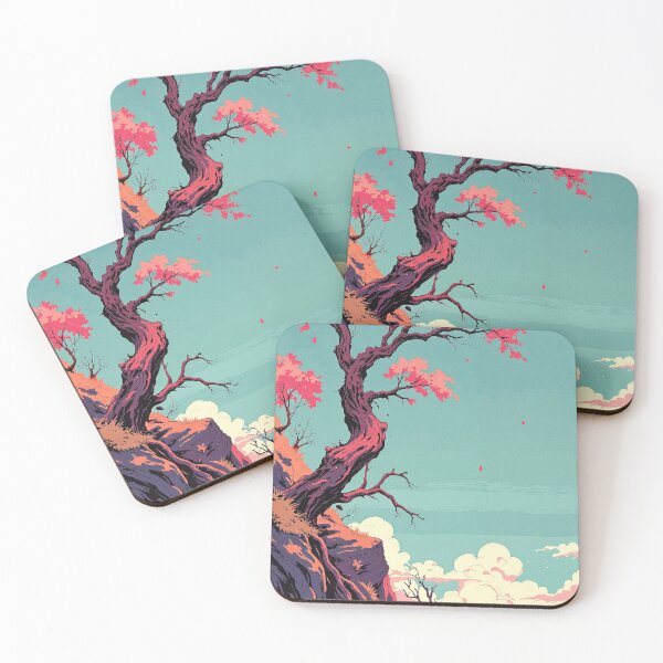 Item preview, Contrasting elements pink tree paradise sunlit desert designed and sold by ShroomForge.