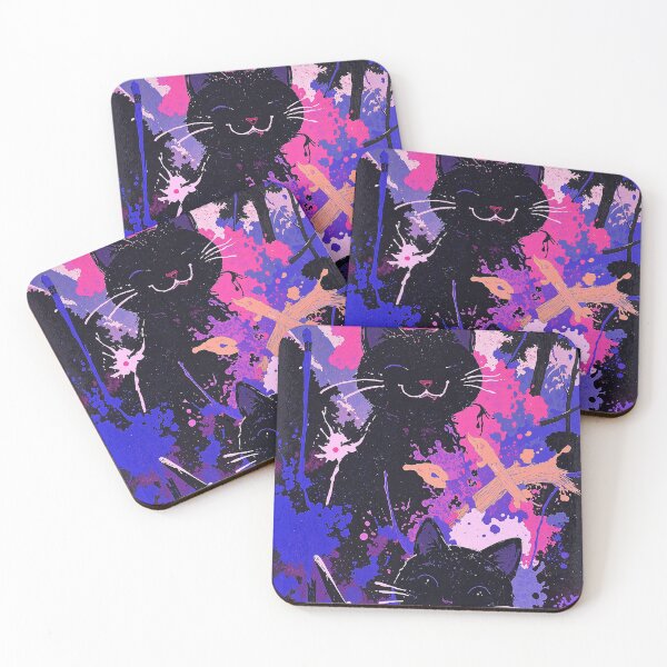 Item preview, Dual cat expressions abstract whimsy designed and sold by ShroomForge.