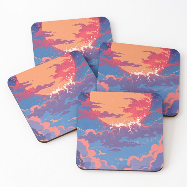 Item preview, Dual sunset over cloudy skies designed and sold by ShroomForge.