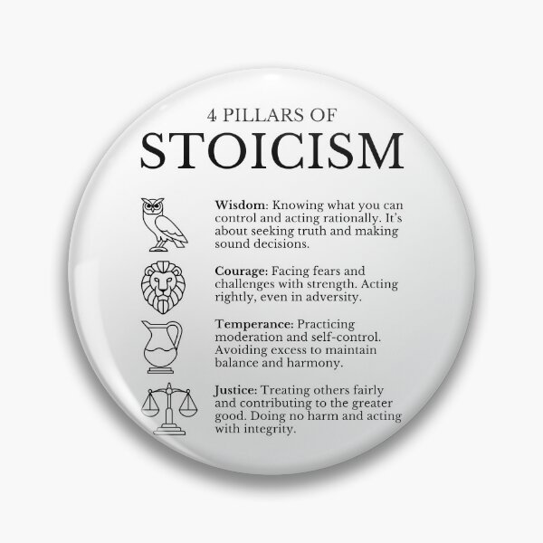 Item preview, 4 Pillars Of Stoicism Virtues Definition Minimalist  designed and sold by HowToCanadian.