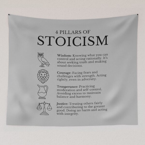 Item preview, 4 Pillars Of Stoicism Virtues Definition Minimalist  designed and sold by HowToCanadian.