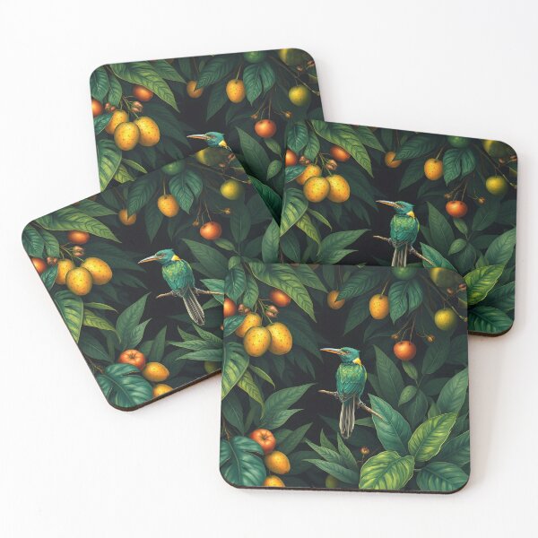 Item preview, Beautiful Tropical Bird eyeing fruit in the Jungle at Night designed and sold by Ray's Photos & Art.