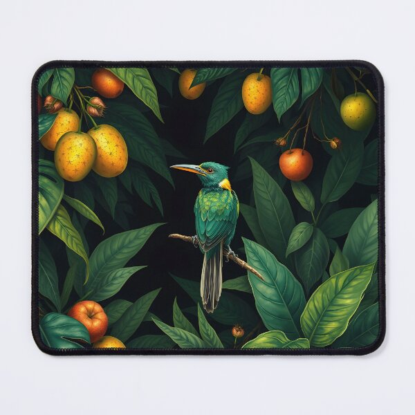 Item preview, Beautiful Tropical Bird eyeing fruit in the Jungle at Night designed and sold by Ray's Photos & Art.
