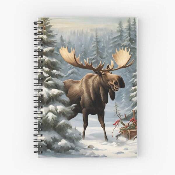 Item preview, Funny Moose by the Christmas Tree - Holiday Cheer for Nature Lovers designed and sold by Art-Design-EM.