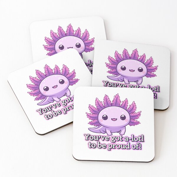 Item preview, Cute Axolotl  Be Proud Quote Purple designed and sold by MoonMonkeyNbear.