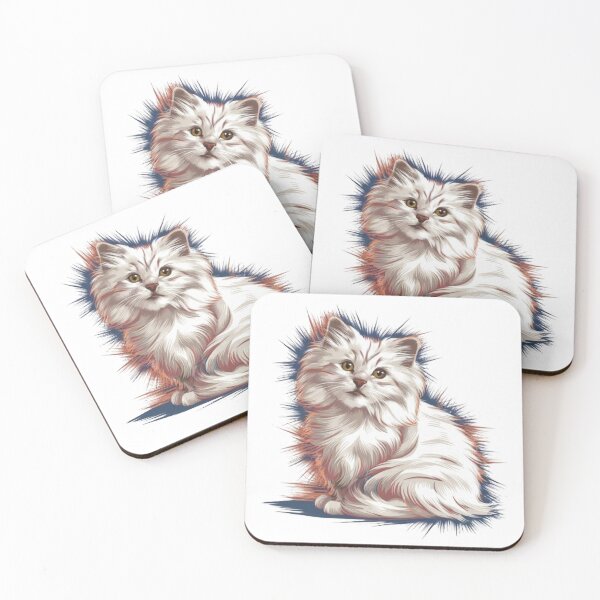 Item preview, cute white cat designed and sold by DesignNadine.