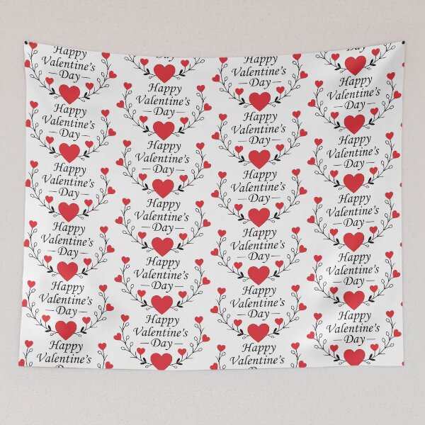 Item preview, Happy Valentine's Day with Hearts designed and sold by Black-WhiteFUN.
