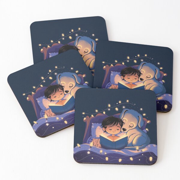 Item preview, Cozy Bedtime Story with Loyal Dog and Twinkling Lights designed and sold by pnidesign.