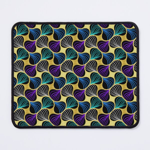 Item preview, Hand drawn repating pattern. Geometric gold effect , cyan, blue, purple, white, black.Pattern No 59. Hand drawn rep designed and sold by Shoot-The-Moon.