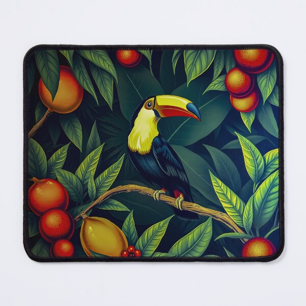 Item preview, Beautiful Tropical Bird eyeing fruit in the Jungle at Night designed and sold by Ray's Photos & Art.