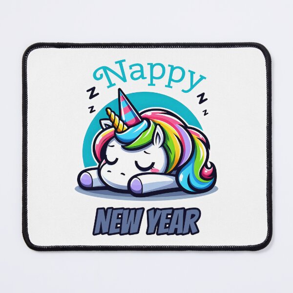 Item preview, Nappy New Year Restful Unicorn with Closed Eyes designed and sold by SplashTastic.