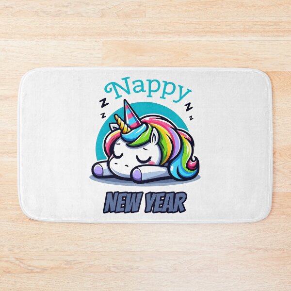 Item preview, Nappy New Year Restful Unicorn with Closed Eyes designed and sold by SplashTastic.