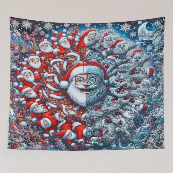 Item preview, Color Splash Wonderland of Cartoon Santas – Perfect Holiday Gift designed and sold by Imaginarium of Chaos falcon88 .
