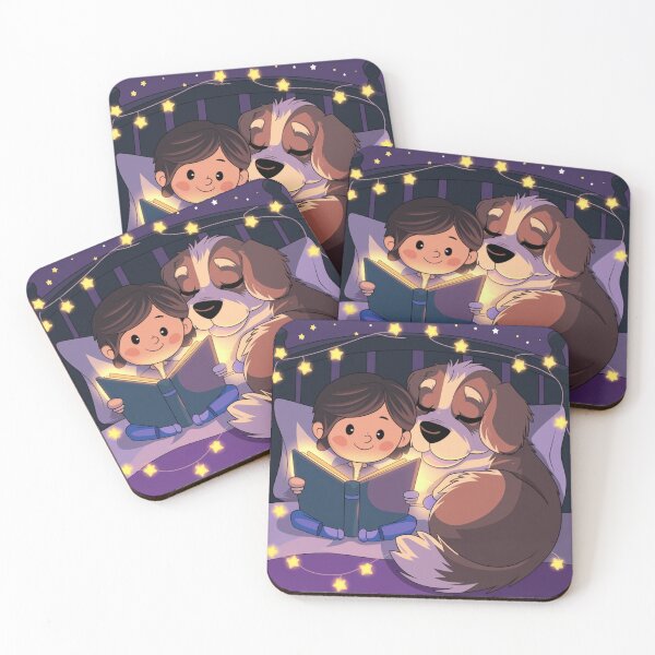 Item preview, Cozy Bedtime Story with Loyal Dog and Twinkling Lights designed and sold by pnidesign.