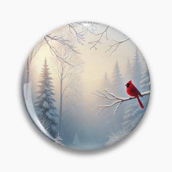 Item preview, peaceful winter woods with cardinal designed and sold by ValerieStOnge.
