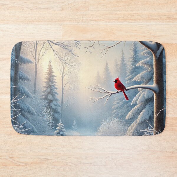 Item preview, peaceful winter woods with cardinal designed and sold by ValerieStOnge.