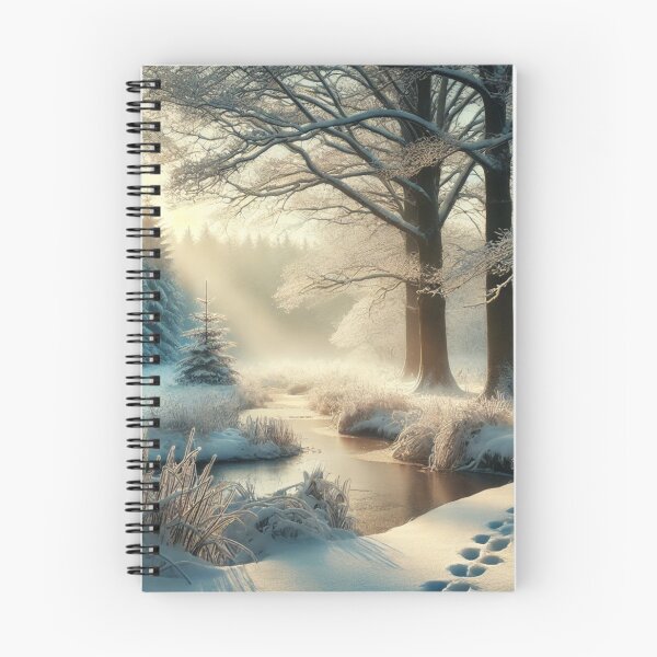 Item preview, peaceful pond in winter woods designed and sold by ValerieStOnge.